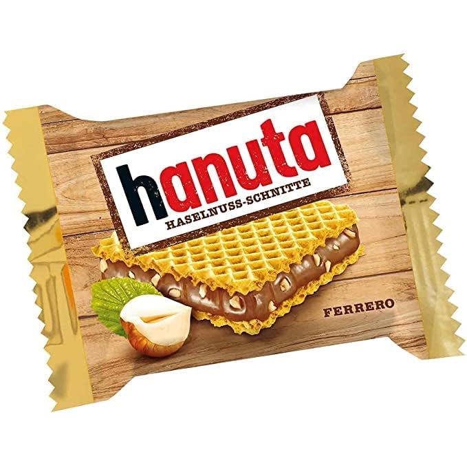 Hanuta Hazelnut Chocolate Wafers Pouch 200g – Crispy German Wafers with Creamy Hazelnut Filling (Imported)