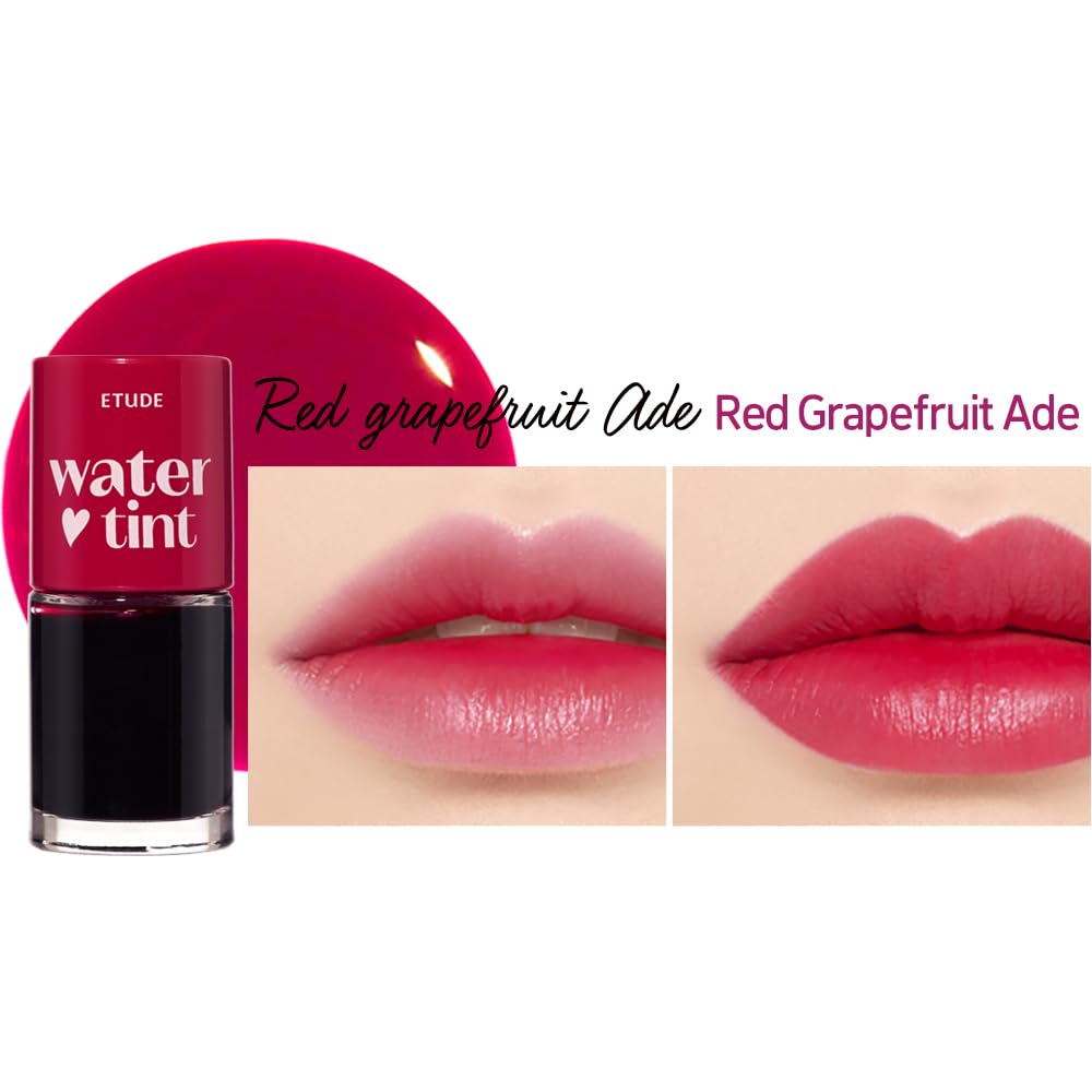 ETUDE Dear Darling Water Tint – Cherry Ade | Vivid, Smudge-Proof & Hydrating Lip Stain | Lightweight Korean Lip Tint (9g)