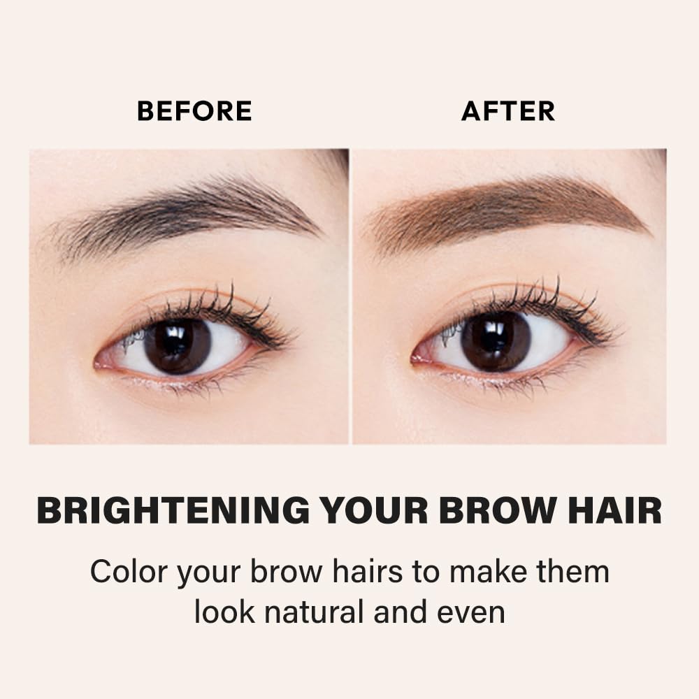 ETUDE Color My Brows – Natural 3D Brow Mascara with Beeswax & Carnauba Wax | Long-Lasting, Moisturizing, Smudge-Free Eyebrow Tint (Rich Brown)