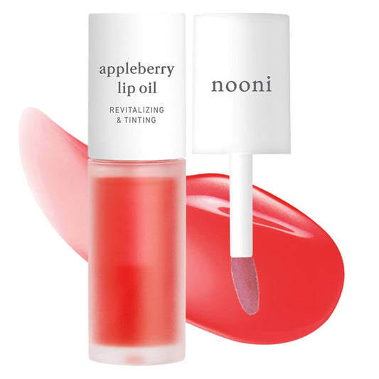 NOONI Appleberry Korean Lip Oil – Moisturizing, Plumping & Long-Lasting Hydration for Dry Lips (0.12 fl.oz)