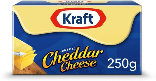Kraft Processed Cheddar Cheese Block – Rich & Creamy Imported Cheddar, 250g