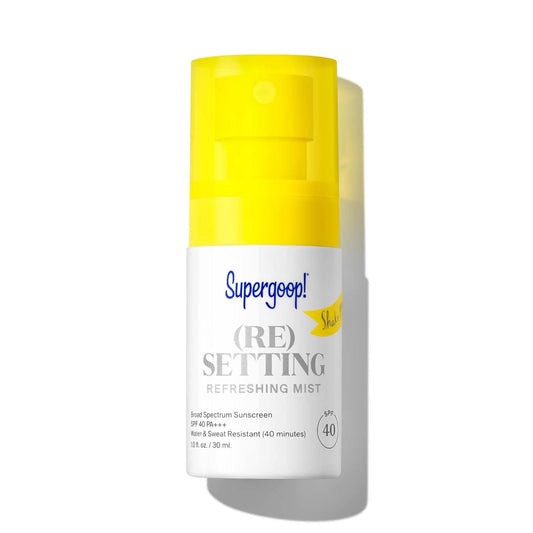 Supergoop! (Re)setting Refreshing Mist SPF 40 – Makeup Setting Facial Spray with UV & Pollution Protection, Mint & Rosemary Scent (1 fl oz)