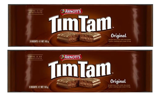 Arnott’s Tim Tam Original Biscuits 163g × 2 – Crunchy Chocolate Cream Sandwich (Imported, Australia)