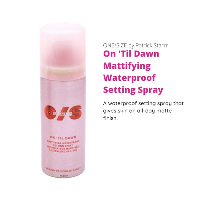 ONE/SIZE by Patrick Starrr Mini On 'Til Dawn Mattifying Waterproof Setting Spray 1oz/46mL – Long-Lasting Makeup Fixer