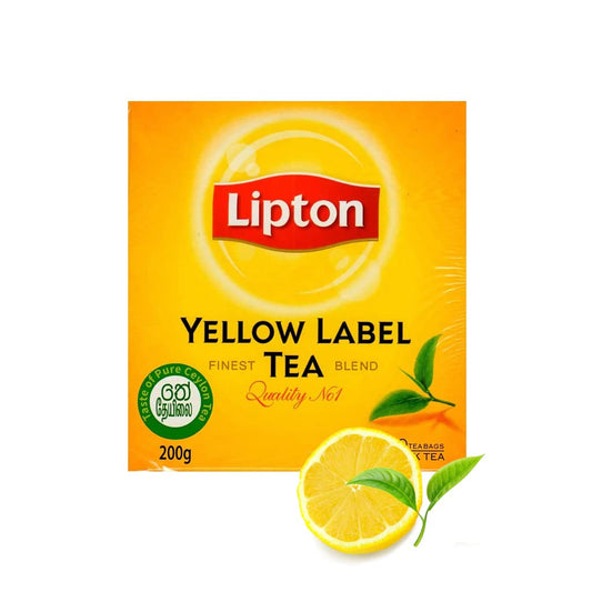 Lipton Yellow Label Black Tea – 100 Enveloped Tea Bags, 200g (Imported)