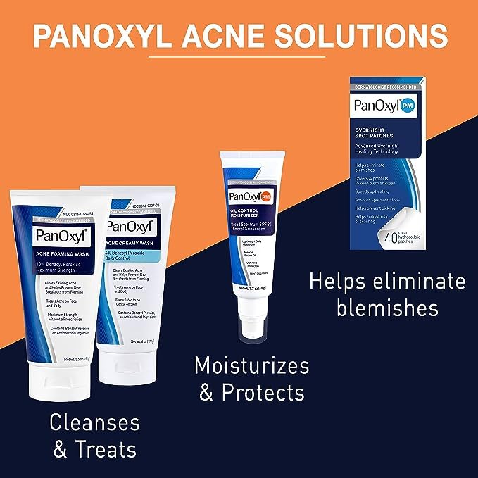 PanOxyl PM Overnight Spot Patches – Advanced Hydrocolloid Acne Healing Dots for Faster Recovery (40 Count, Fragrance-Free)