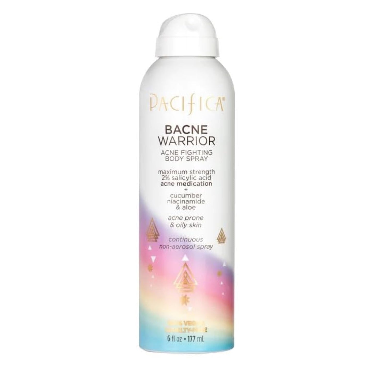Pacifica Bacne Acne Cleanser Spray – 2% Salicylic Acid Body Mist for Back, Chest & Body Acne | Niacinamide & Aloe | Vegan & Dermatologist Tested – 6oz