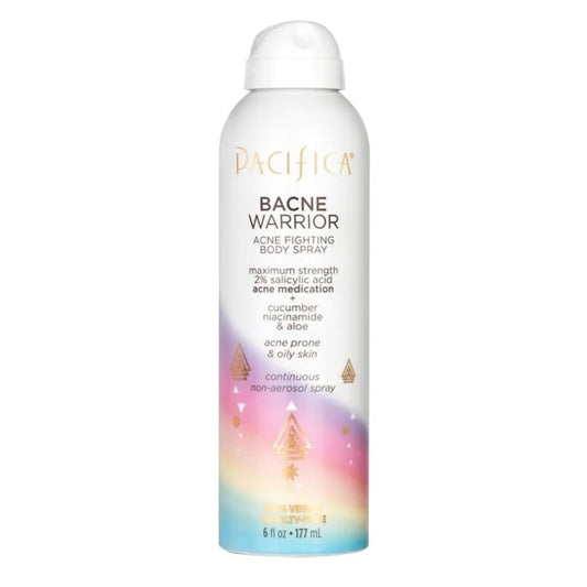 Pacifica Bacne Acne Cleanser Spray – 2% Salicylic Acid Body Mist for Back, Chest & Body Acne | Niacinamide & Aloe | Vegan & Dermatologist Tested – 6oz