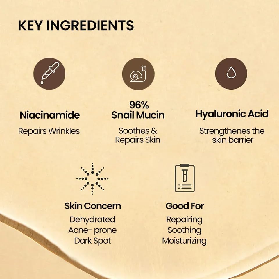 ALUSVIR Korean Snail Essence – Hydrating & Rejuvenating Serum with Snail Mucin, Vitamin C & Hyaluronic Acid | Anti-Aging, Brightening & Moisturizing | For All Skin Types