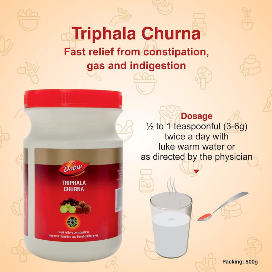 Dabur Triphala Churna Ayurvedic Powder for Digestion & Detox – 500g