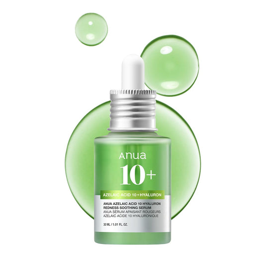 Anua Azelaic Acid 10 Hyaluron Redness Soothing Serum | Calming, Hydrating & Brightening Face Serum for Sensitive Skin – Vegan Korean Skincare (30ml)