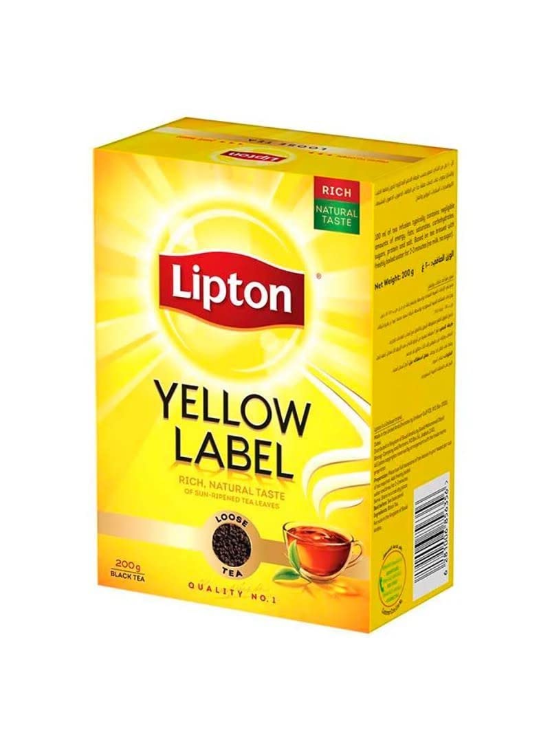 Lipton Yellow Label Black Tea – 100 Enveloped Tea Bags, 200g (Imported)