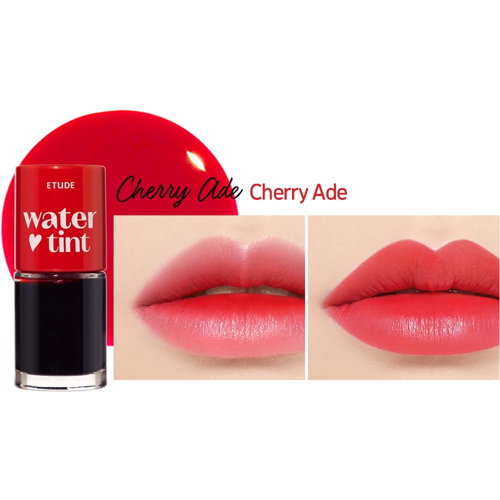 ETUDE Dear Darling Water Tint – Cherry Ade | Vivid, Smudge-Proof & Hydrating Lip Stain | Lightweight Korean Lip Tint (9g)
