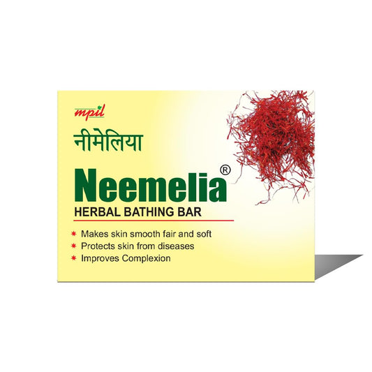 MPIL Neemelia Herbal Bathing Bar | Pure Neem & Kesar Soap | Acne & Skin Care | 75g