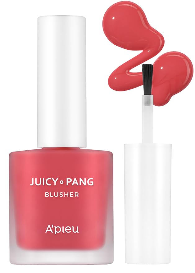 A’PIEU Juicy-Pang Water Blusher RD01 – Dewy Liquid Cheek Tint with Fruity Extracts & Rose Water for Natural Glow (0.31 fl oz)