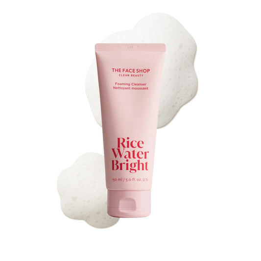 The Face Shop Rice Water Bright Foaming Facial Cleanser | Hydrating, Vegan & Gentle Korean Skincare