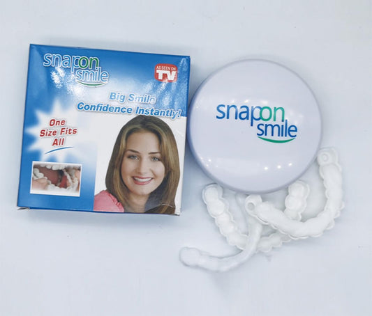 Snap-On Veneers for Men & Women – Moldable False Teeth Replacement Kit with Grinding Guard, Natural Look Temporary Dentures