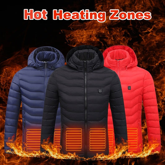 New Heated Jacket Coat USB Electric Jacket Cotton Coat Heater Thermal Clothing Heating Vest Men's Clothes Winter - LUXURY GLOW
