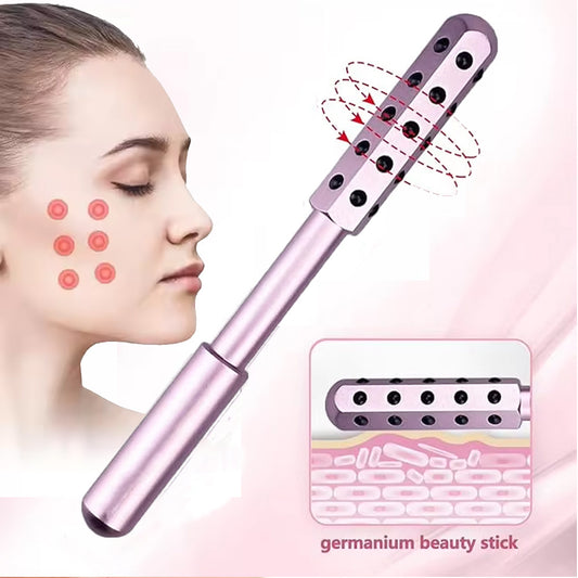 أداة تدليك الوجه من الجرمانيوم من LuxuryGlow، 30 حجرًا، مضادة للتجاعيد وشد الوجه