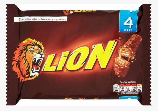 Nestlé Lion Bar – Caramel Milk Chocolate 4 x 30g Bars, Imported & Vegetarian