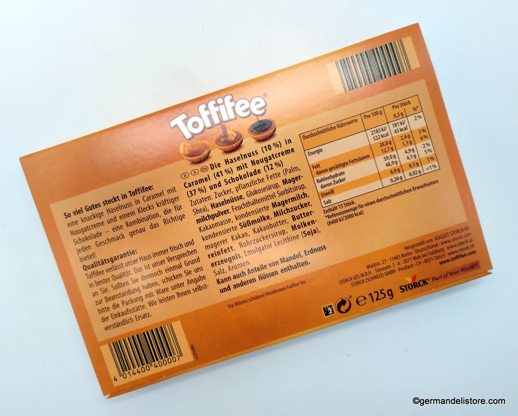 Toffifee by Storck – 12 Hazelnut, Caramel & Chocolate Pieces 100g (Imported)