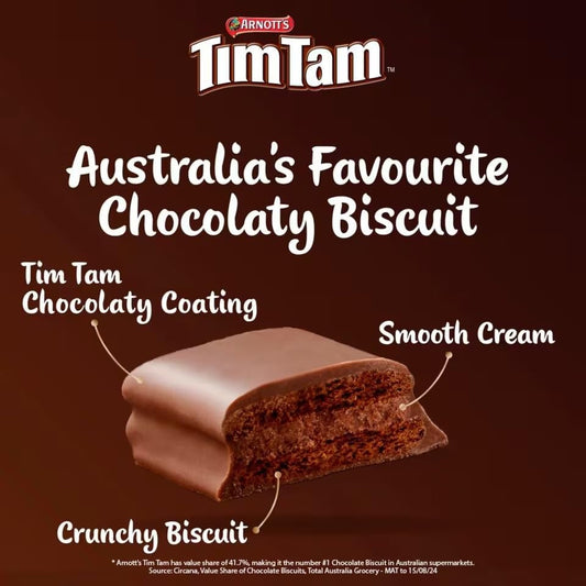 Arnott’s Tim Tam Original Biscuits 163g × 2 – Crunchy Chocolate Cream Sandwich (Imported, Australia)