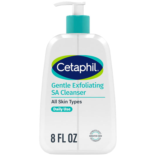 Cetaphil Gentle Exfoliating SA Cleanser – Foaming Gel Face Wash with Salicylic Acid, Mandelic Acid & Gluconolactone, Dermatologist Recommended for All Skin Types (8 fl oz)