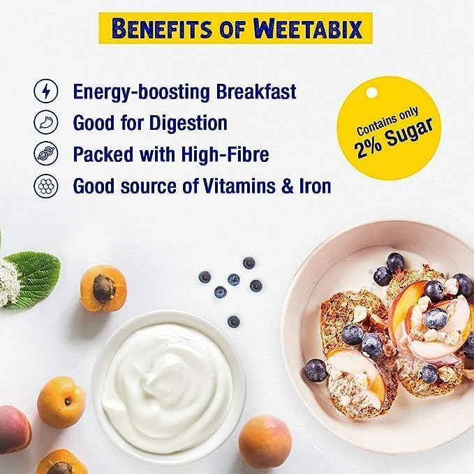 Weetabixx Original Wholegrain Breakfast Cereal – High Fibre, Low Fat (2 x 430g, Imported from UK)