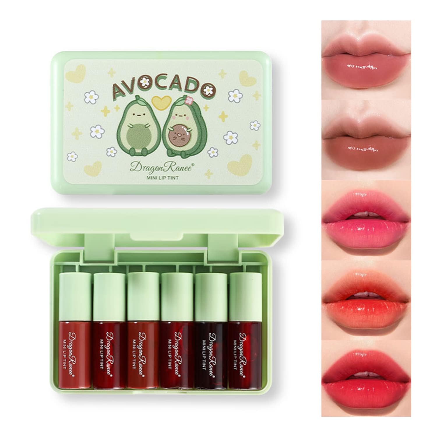 6 Colors Korean Velvet Lip Tint Stain Set – Mini Liquid Lipstick & Gloss, Long-Lasting, Waterproof & Moisturizing Lip Makeup