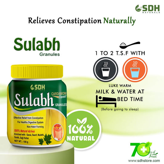 SDH Naturals Sulabh granules for Constipation, Acidity, Gas & Flatulence | Safe & Effective Ayurvedic Granules