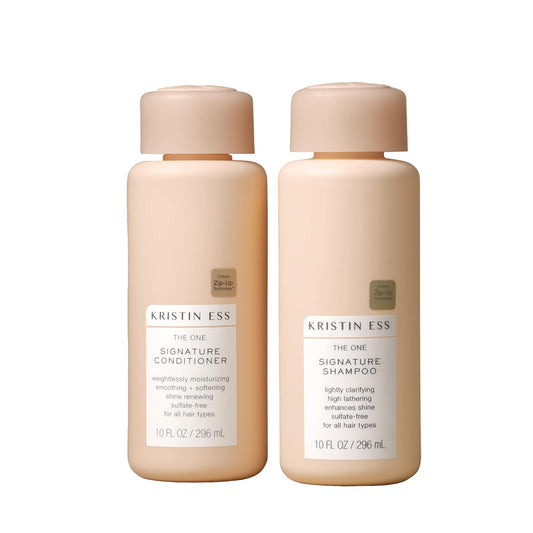 Kristin Ess Hair Signature Salon Shampoo & Conditioner Set | Sulfate-Free, Color-Safe, Hydrating & Frizz Control | Vegan, Paraben-Free, Pear Scent | 10 fl oz Duo