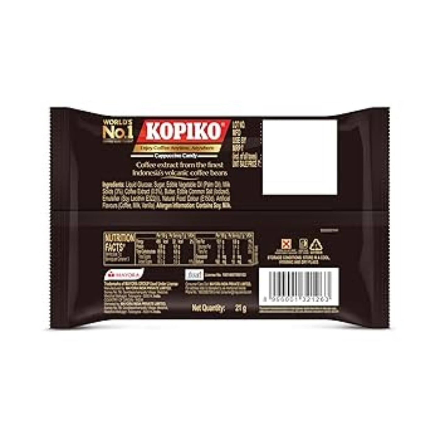 Kopiko Cappuccino Coffee Candy – Real Coffee Extracts, Rich & Creamy Taste, 160g (Imported from Mayora Indonesia)