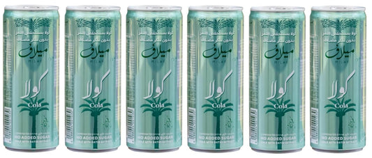 Milaf Colas – Carbonated Soft Drink with Natural Date Extract | No Added Sugar | 250ml Can (Pack of 6, Imported)
