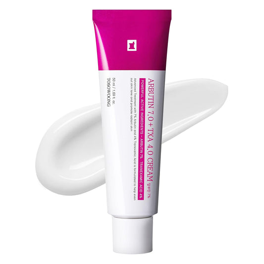 TOSOWOONG Arbutin 7% + Tranexamic Acid 4% Cream – Korean Dark Spot Corrector with Niacinamide & Glutathione for Pigmentation, Freckles & Uneven Skin Tone (50ml / 1.69 fl.oz.)