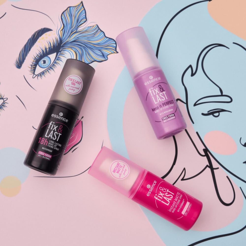 essence Fix & Last 18H Makeup Fixing Spray – Smudge-Proof, Vegan & Cruelty-Free