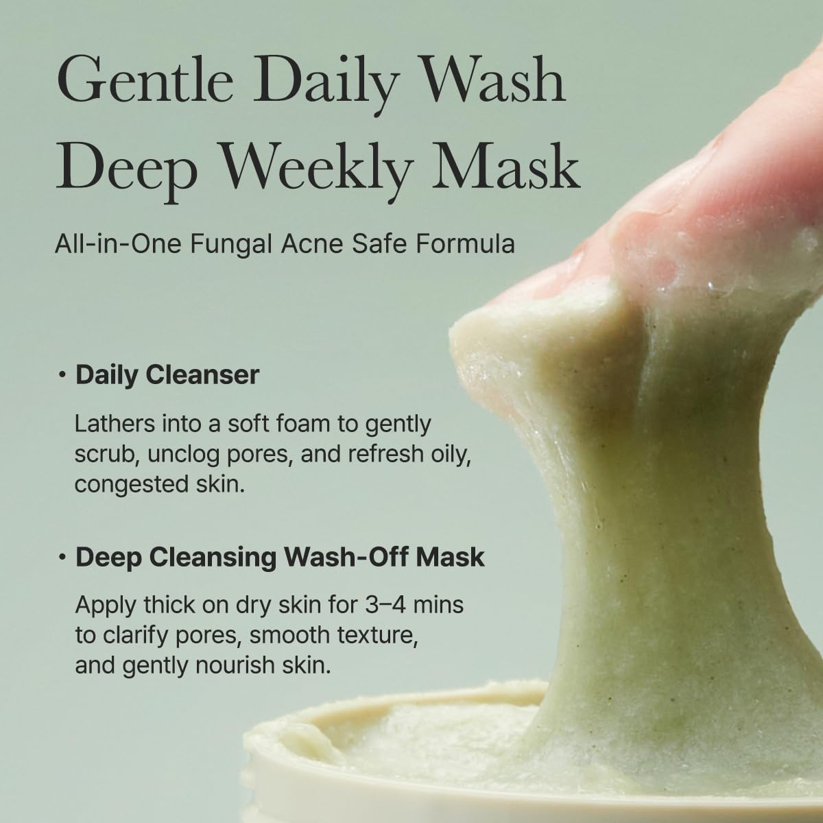 Korean Rice Mochi Face Cleanser – 3-in-1 Brightening Mask, Foaming Cleanser & Gentle Scrub with Rice Water & Green Tea, 120g
