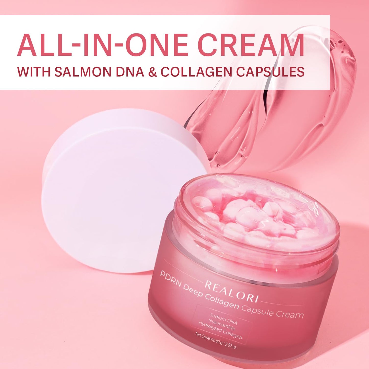 PDRN Capsule Cream with Vitamin C & Collagen – Korean Boba Moisturizer for Glowing, Hydrated & Youthful Skin – 80ml
