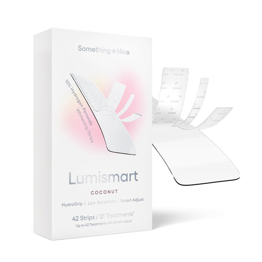 Something Nice Lumismart Whitening Strips - Dentist-Designed, Enamel Safe, up to 42 Treatments with Smart Adjust - Teeth Whitening Strips in Mint for Sensitive Teeth