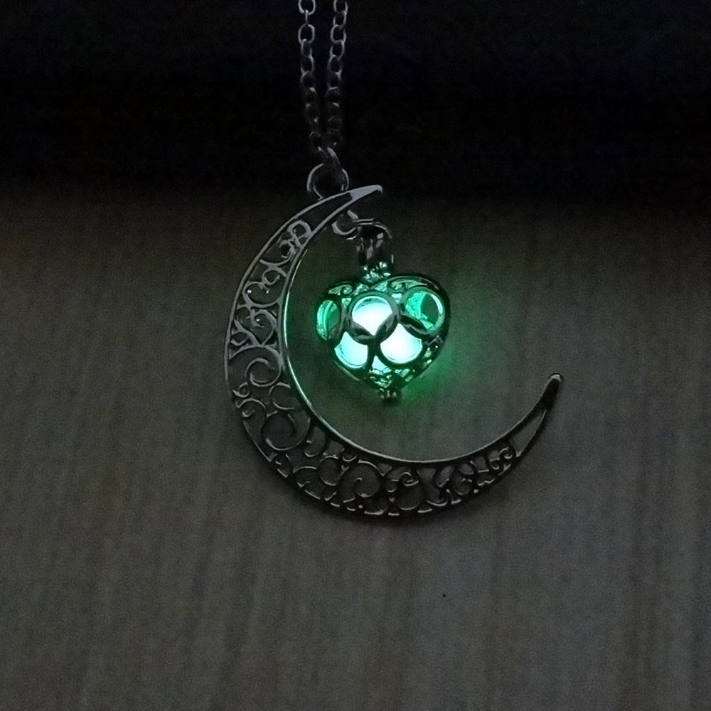 Collares colgantes luminosos LuxuryGlow con cadena plateada