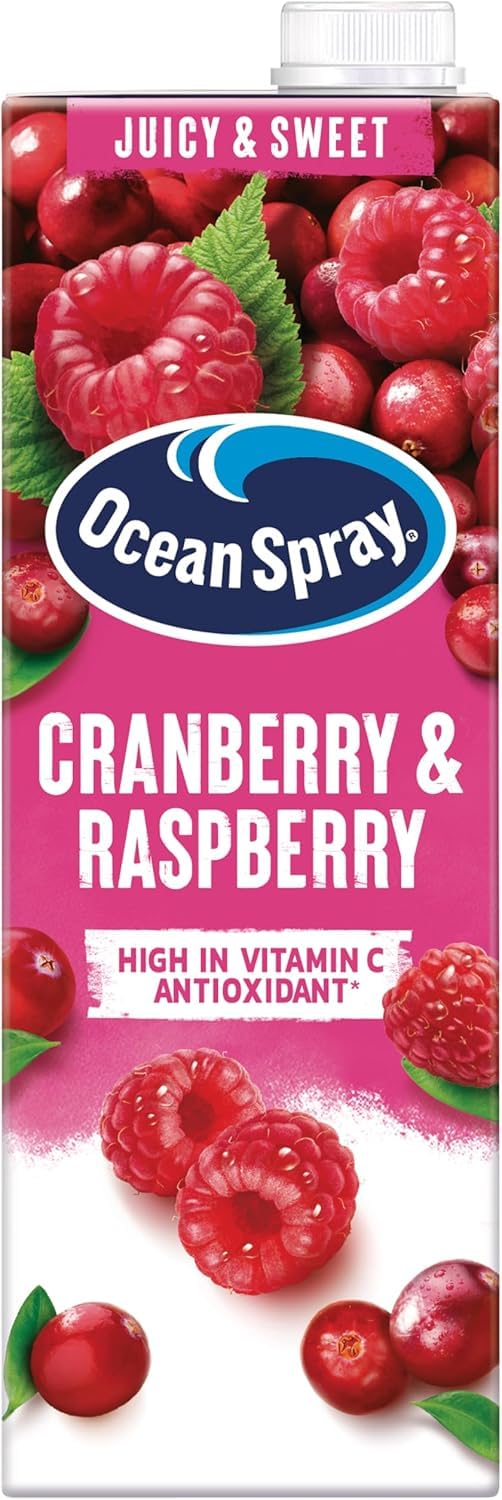 Ocean Spray Cranberry & Raspberry Juice Drink – Refreshing Blend with Vitamin C & Antioxidants (1L, Imported USA)