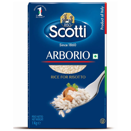 Riso Scotti Arborio Rice for Risotto, Product of Italy, Vacuum Packed, 35.2 oz ℮ 2.2 lb ℮ 1 kg