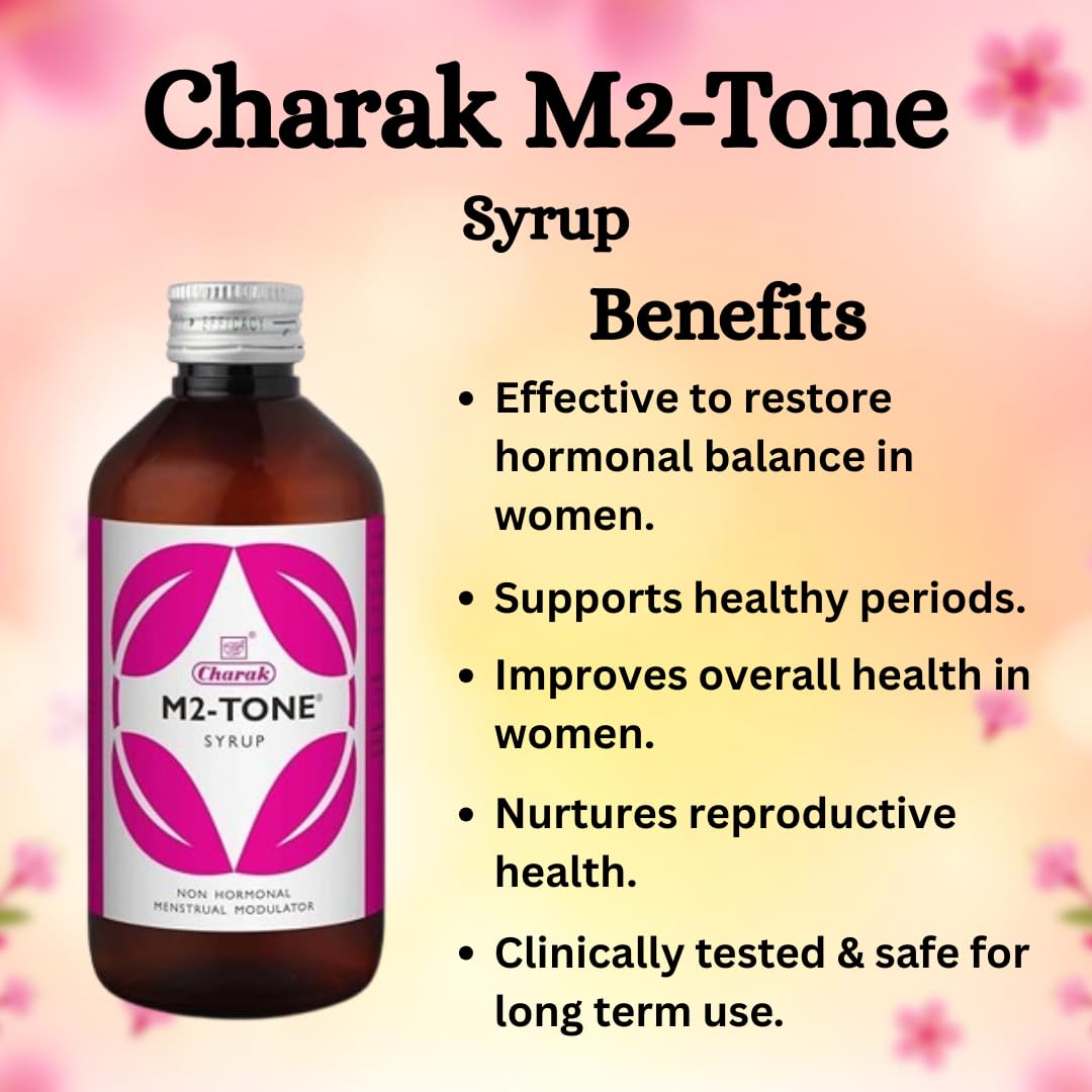 Charak M2-Tone Syrup (200ml x 2) | Ayurvedic Female Health Tonic | Supports Hormonal Balance, Menstrual Health & Energy Levels