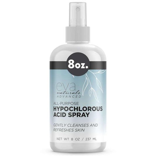 Eva Naturals Hypochlorous Acid Spray 0.018% – Hydrating Facial Mist & Toner for Acne, Eczema, Rosacea, Redness & Sensitive Skin – Gentle Cleanser for Face, Body, Baby & Pets – 8 oz