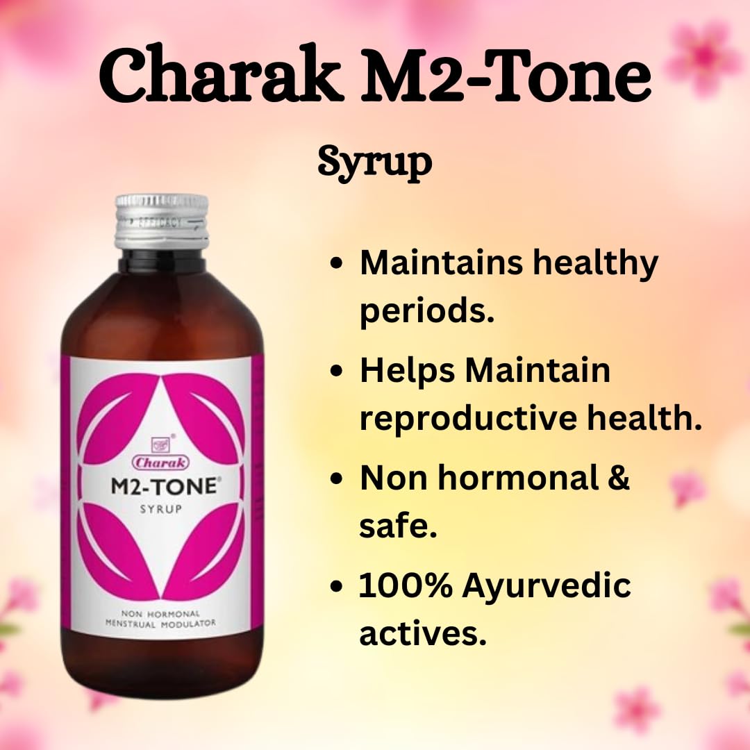 Charak M2-Tone Syrup (200ml x 2) | Ayurvedic Female Health Tonic | Supports Hormonal Balance, Menstrual Health & Energy Levels