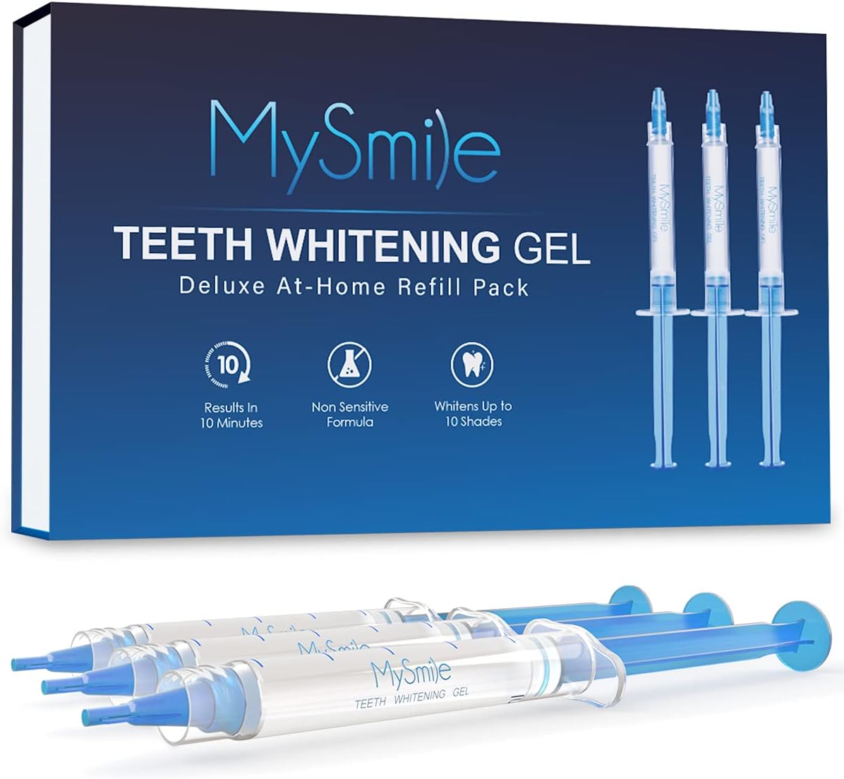 Bolígrafos de gel blanqueadores MySmile: paquete de 3 para dientes sensibles, resultados rápidos