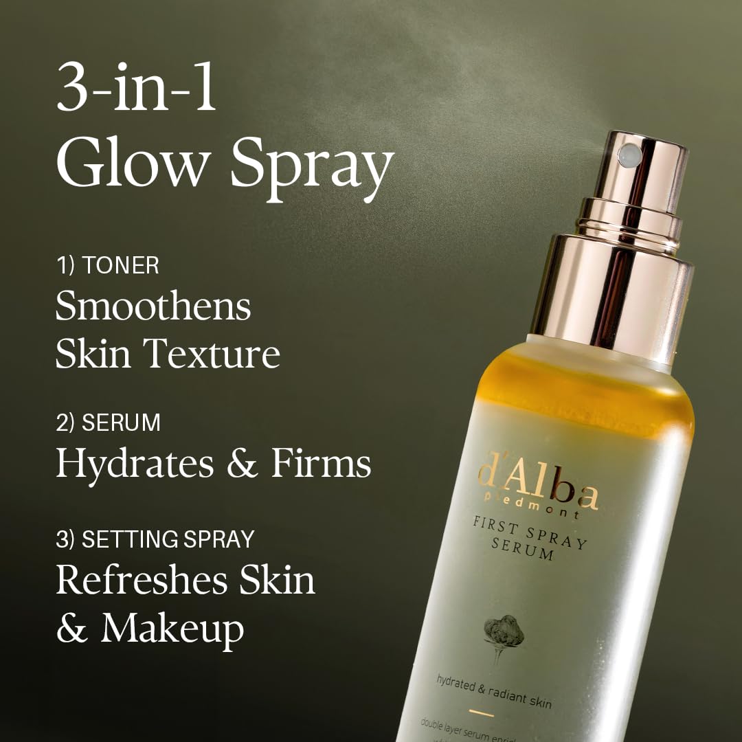 d’Alba Piedmont White Truffle First Spray Serum – Vegan Korean Face Mist & Glow Serum 100ml