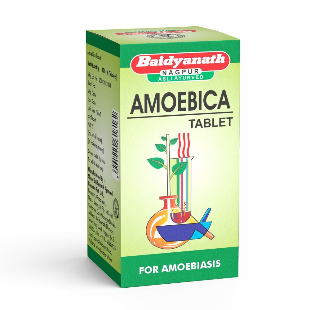 Baidyanath Amoebica – 100 Tablets | Ayurvedic Remedy for Diarrhea, Dysentery & Digestive Health