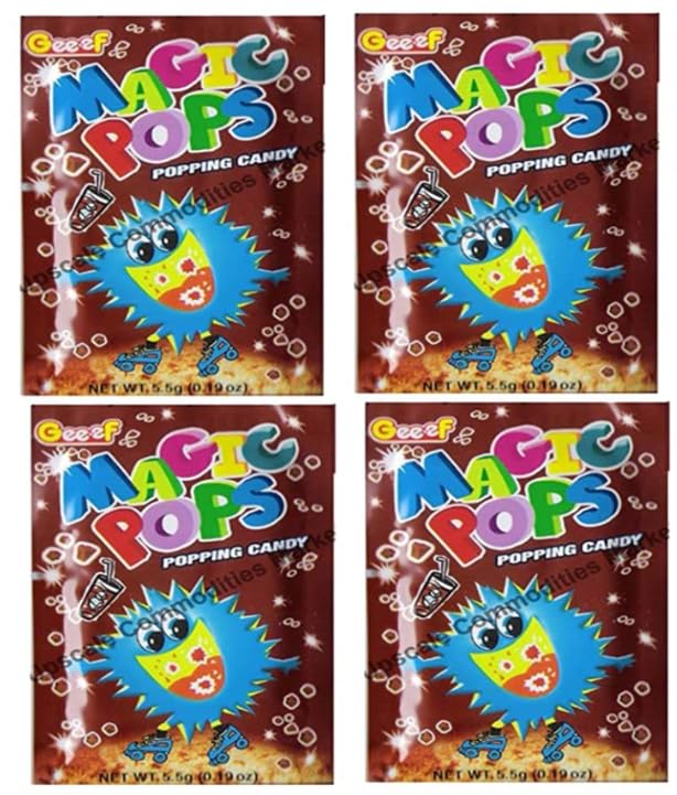 Magic Pops Popping Candy Cola Flavor – Crackling Fizzy Fun Party Pack | 40 Sachets x 5.5g (220g, Imported)