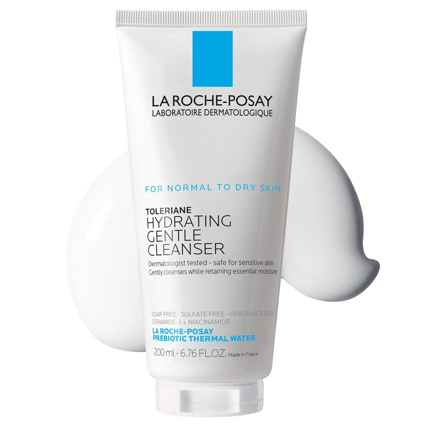 La Roche-Posay Toleriane Hydrating Gentle Face Cleanser with Niacinamide & Ceramides – Daily Hydrating Face Wash for Dry to Normal Sensitive Skin (Fragrance-Free)