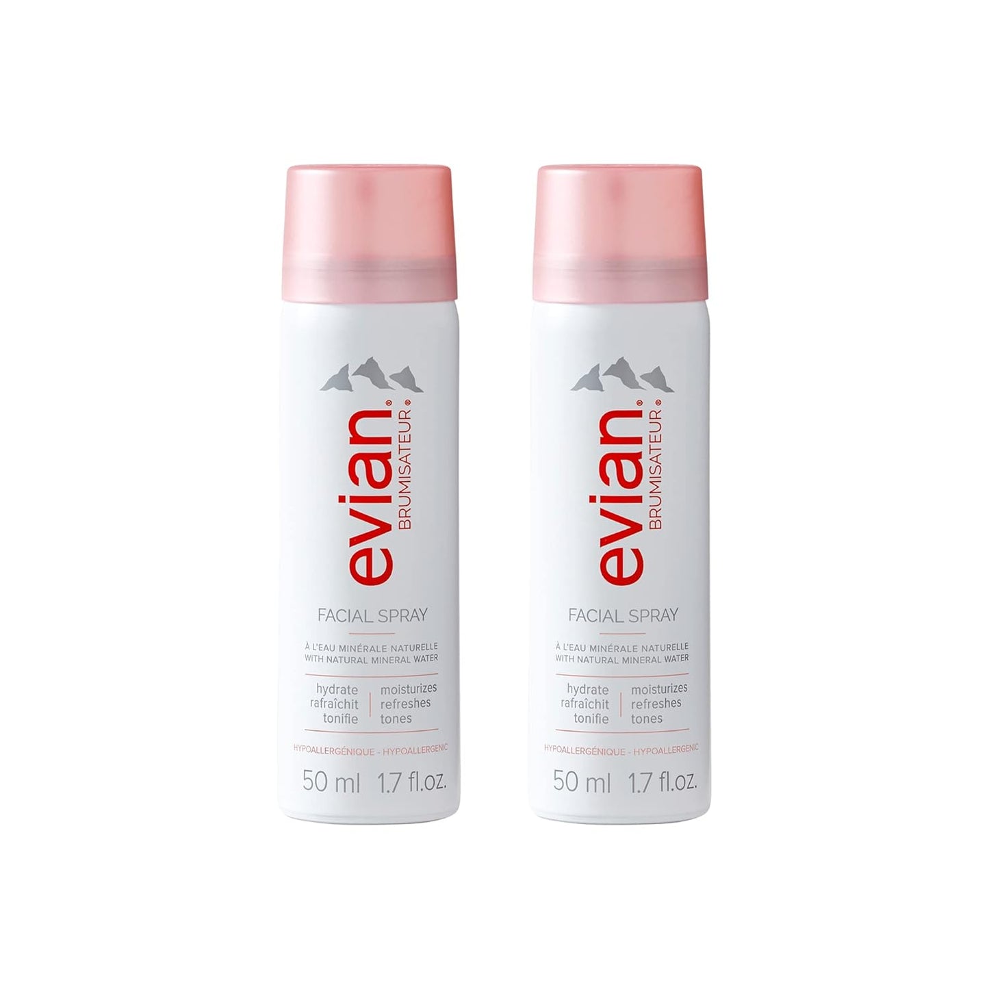 Evian Facial Spray 1.7 oz – Hydrating Mineral Water Mist for Refreshing, Toning & Makeup Setting | TSA-Approved Travel Size